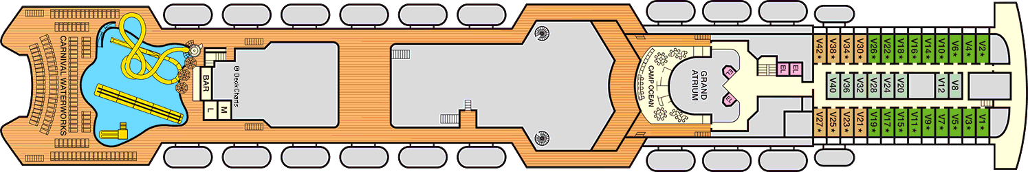 Планы палуб Carnival Imagination: Палуба 11 Verandah