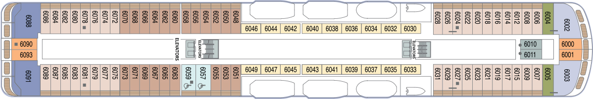 Планы палуб Azamara Journey: Палуба 6
