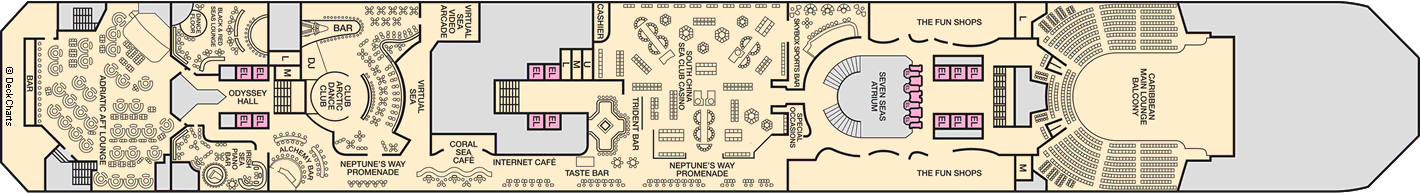Планы палуб Carnival Victory: Палуба 5 Promenade