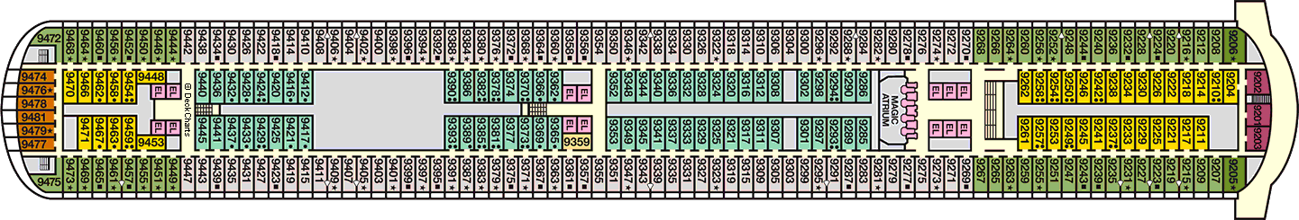 Планы палуб Carnival Magic: Палуба 9 Vista