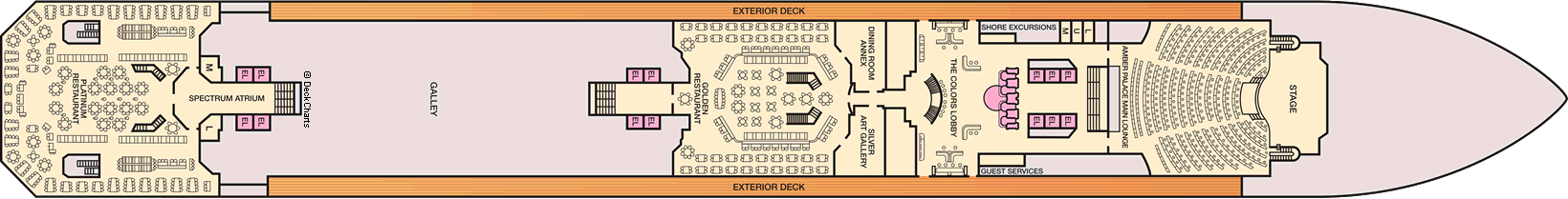 Планы палуб Carnival Glory: Палуба 3 Lobby