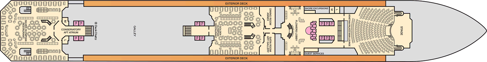 Планы палуб Carnival Liberty: Палуба 3 Lobby