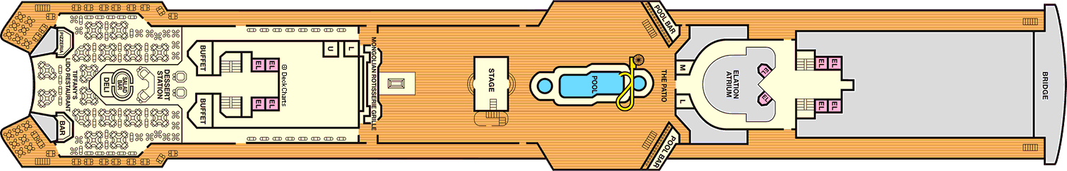 Планы палуб Carnival Elation: Палуба 10 Lido