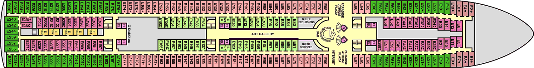 Планы палуб Carnival Paradise: Палуба 7 Empress