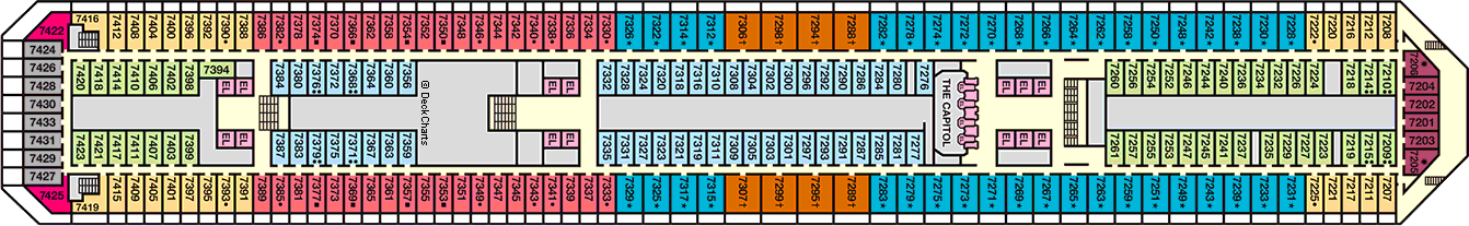 Планы палуб Carnival Triumph: Палуба 7 Empress
