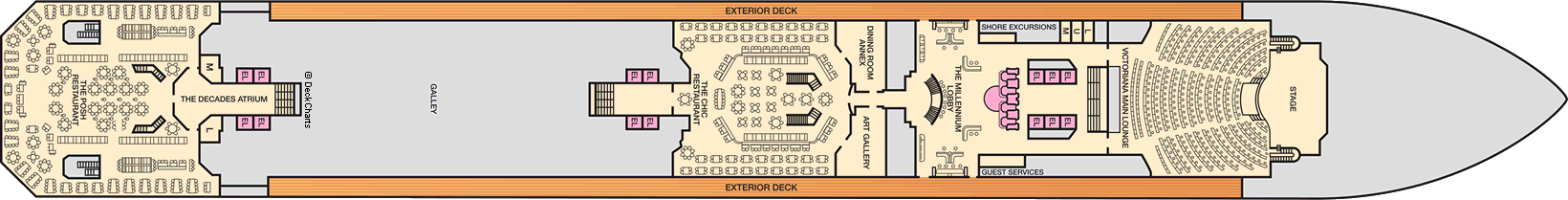 Планы палуб Carnival Freedom: Палуба 3 Lobby