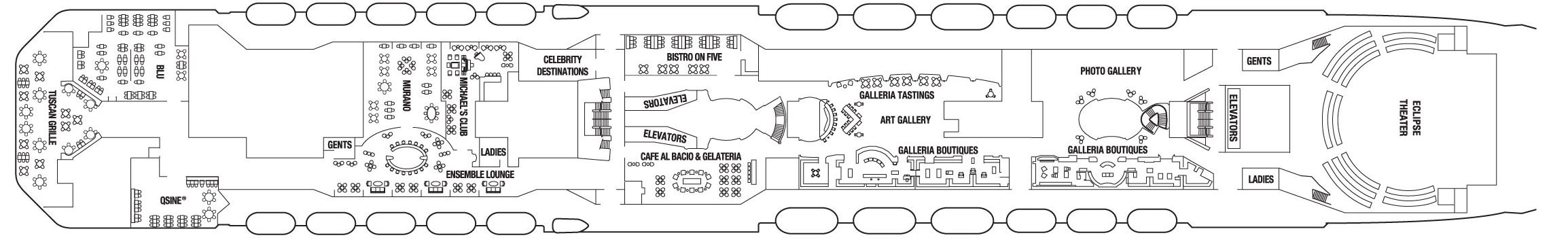 Планы палуб Celebrity Eclipse: Палуба 5