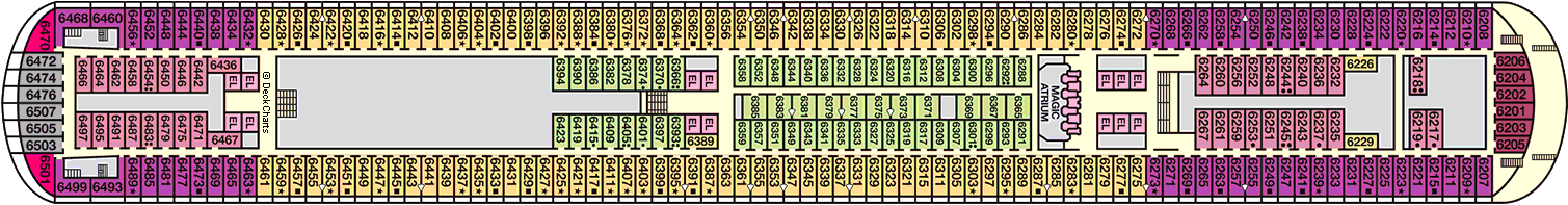 Планы палуб Carnival Magic: Палуба 6 Upper