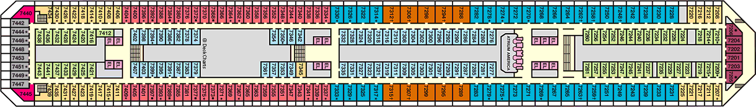 Планы палуб Carnival Valor: Палуба 7 Empress