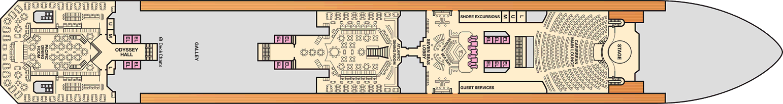 Планы палуб Carnival Victory: Палуба 3 Lobby