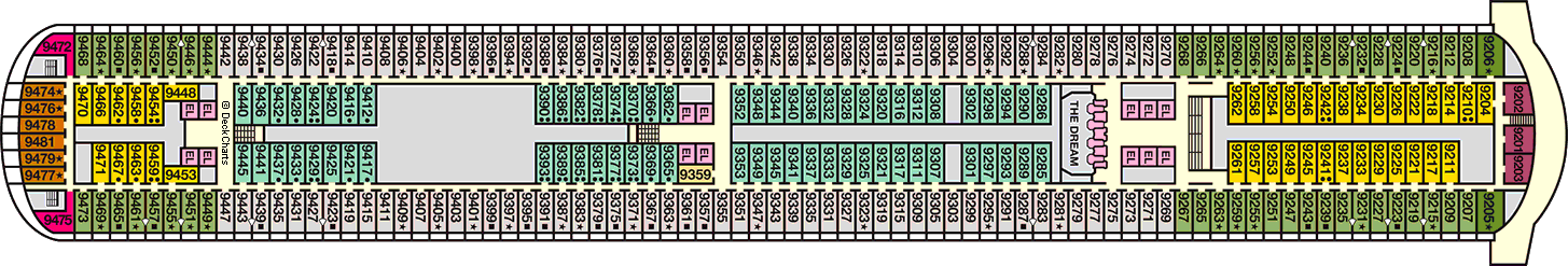 Планы палуб Carnival Dream: Палуба 9 Vista
