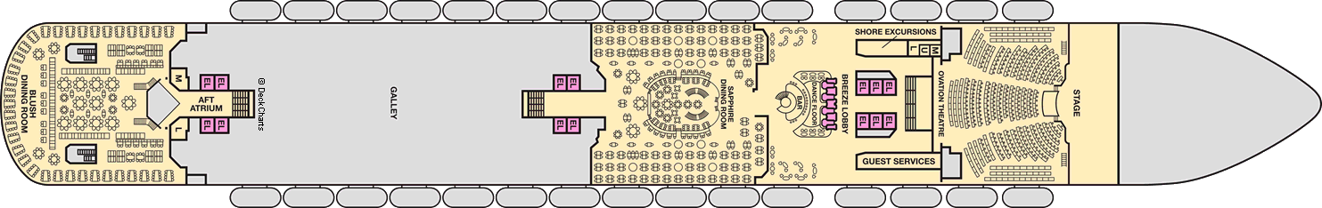 Планы палуб Carnival Breeze: Палуба 3 Lobby