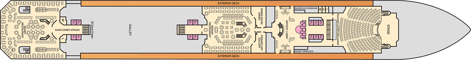 Планы палуб Carnival Conquest: Палуба 3 Lobby