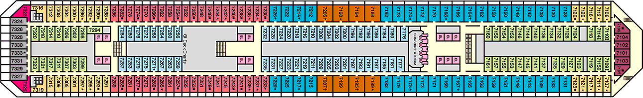 Планы палуб Carnival Sunshine: Палуба 7