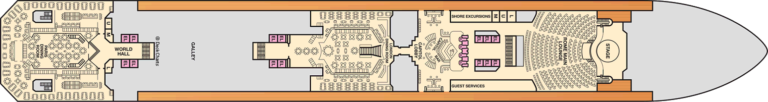 Планы палуб Carnival Triumph: Палуба 3 Lobby