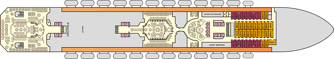 Планы палуб Carnival Sunshine: Палуба 3 Lobby