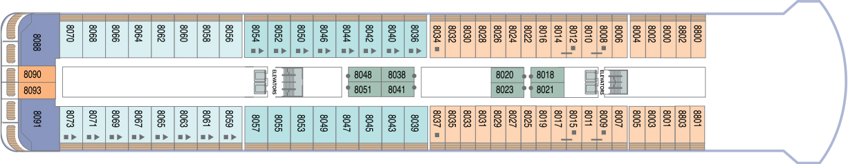 Планы палуб Azamara Journey: Палуба 8