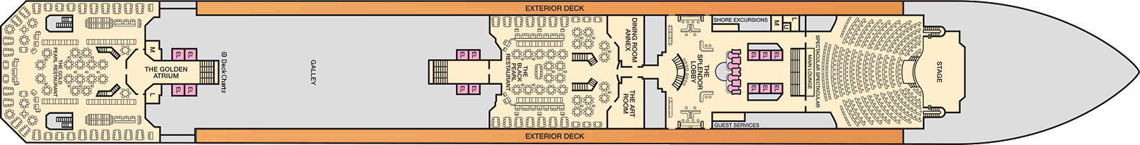 Планы палуб Carnival Splendor: Палуба 3 Lobby