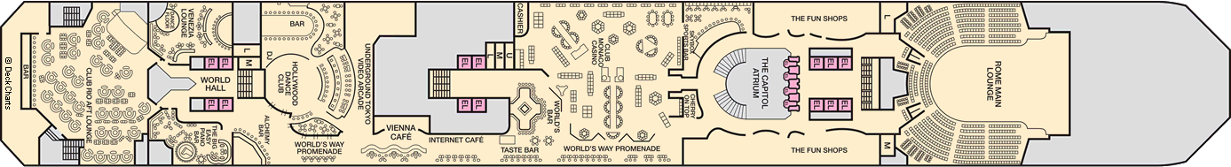 Планы палуб Carnival Triumph: Палуба 5 Promenade