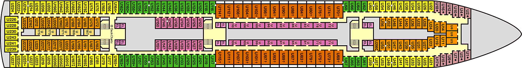 Планы палуб Carnival Imagination: Палуба 6 Upper