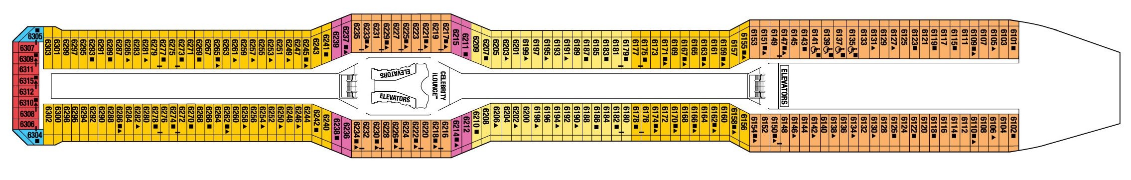 Планы палуб Celebrity Solstice: Палуба 6