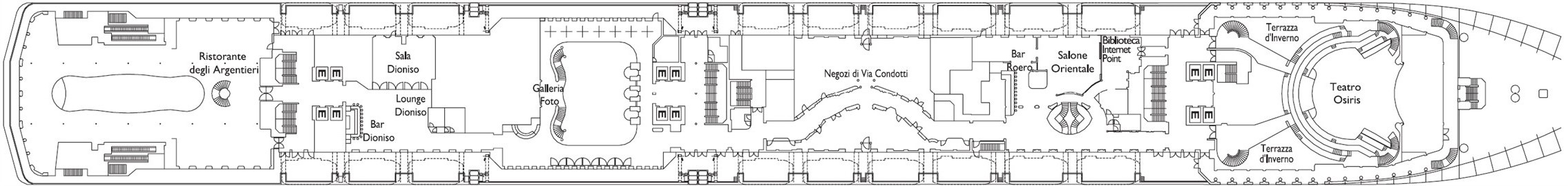 Планы палуб Costa Mediterranea: Палуба 3 Bacco