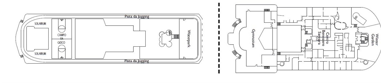 Планы палуб Costa Diadema: Deck 14 Millennium Star