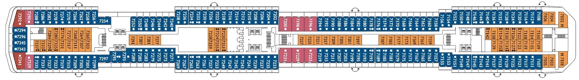 Планы палуб Costa Mediterranea: Палуба 7 Prometeo