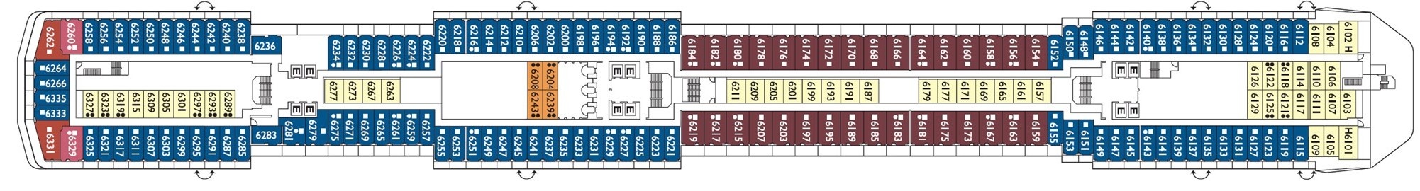 Планы палуб Costa Mediterranea: Палуба 6 Narciso