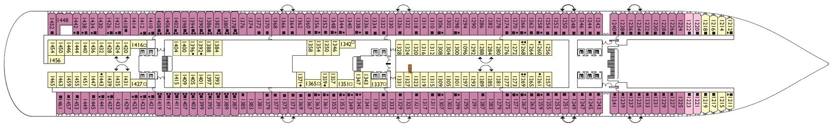 Планы палуб Costa Diadema: Deck 1 Excelsior