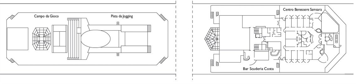 Планы палуб Costa Pacifica: Палуба 12  Summertime