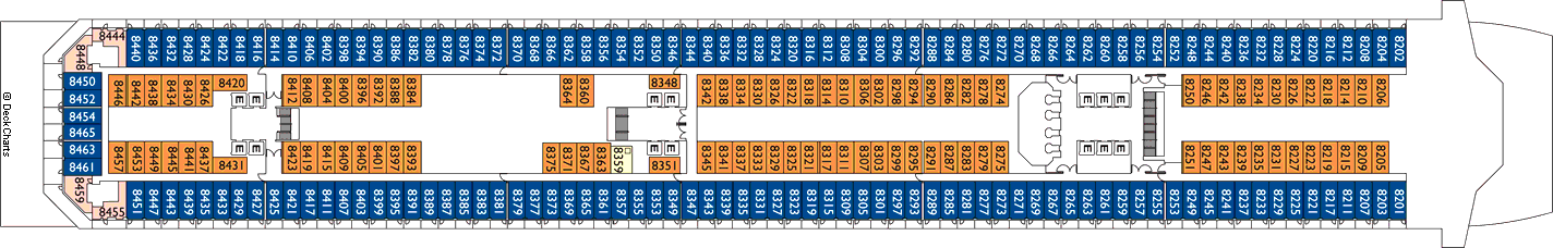 Планы палуб Costa Fascinosa: Палуба 8 Marlene