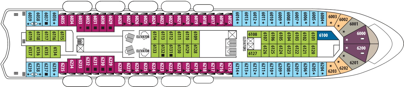 Планы палуб Celestyal Crystal: Палуба 6 Venus