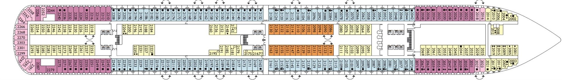 Планы палуб Costa Diadema: Deck 2 Sara