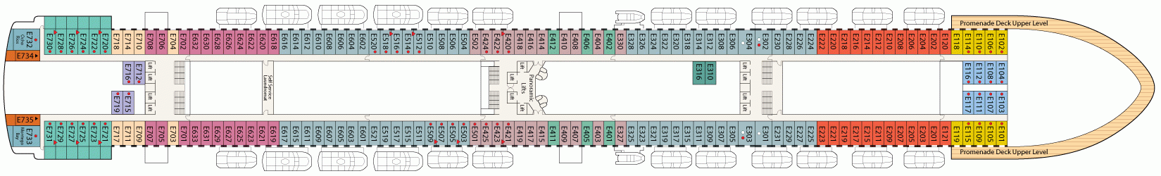 Планы палуб Emerald Princess: Палуба 8