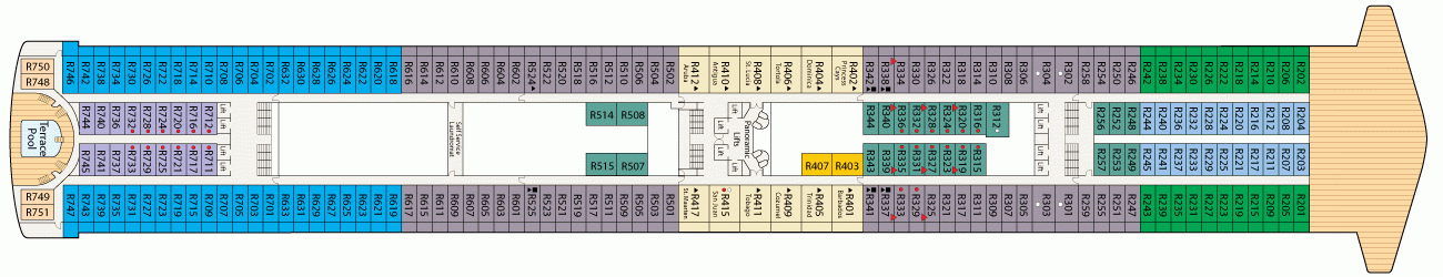 Планы палуб Emerald Princess: Палуба 14
