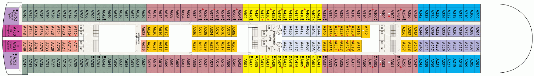 Планы палуб Crown Princess: Палуба 12