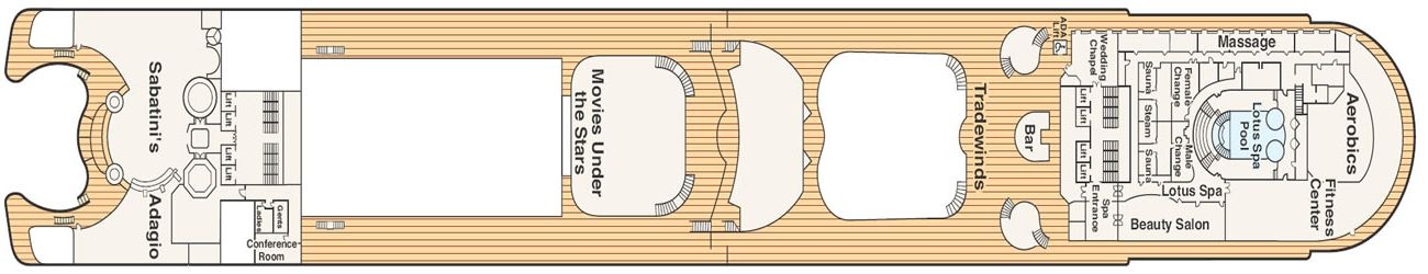 Планы палуб Crown Princess: Палуба 16