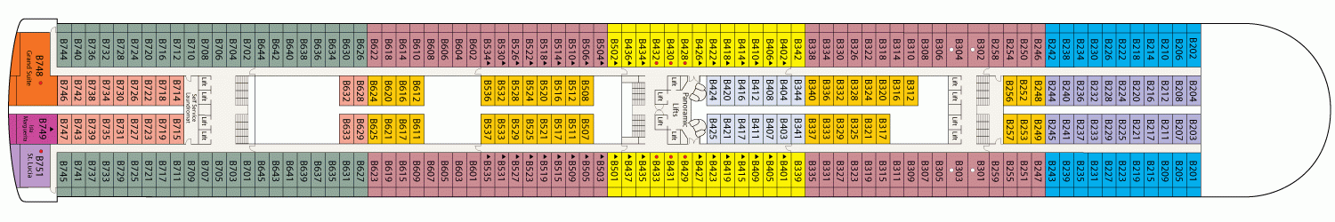 Планы палуб Star Princess: Палуба 11