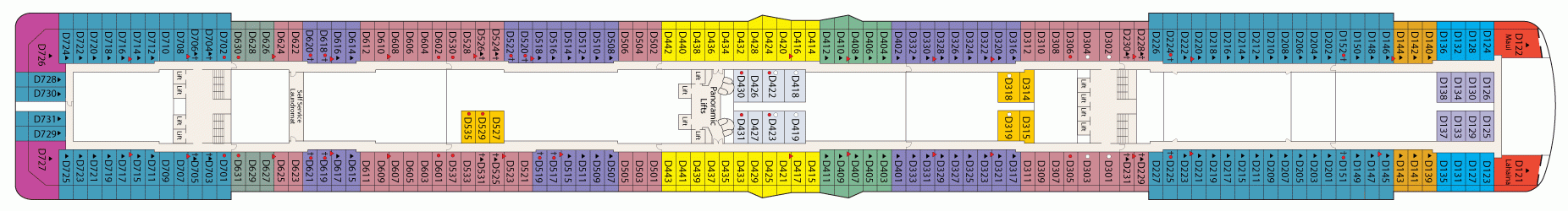 Планы палуб Majestic Princess: Палуба 9