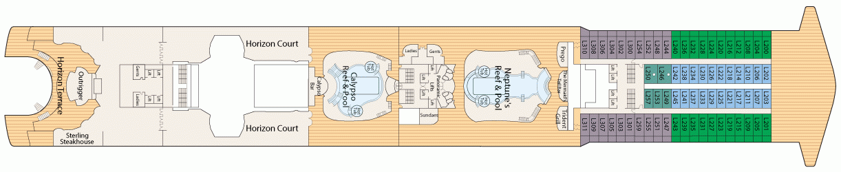 Планы палуб Sapphire Princess: Палуба 14