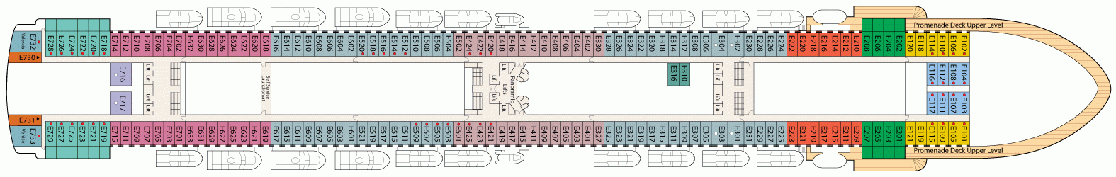 Планы палуб Golden Princess: Палуба 8