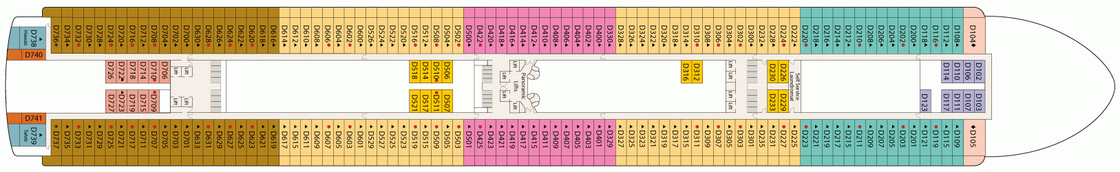 Планы палуб Diamond Princess: Палуба 9