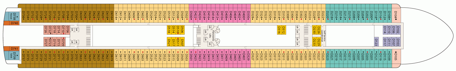 Планы палуб Sapphire Princess: Палуба 9