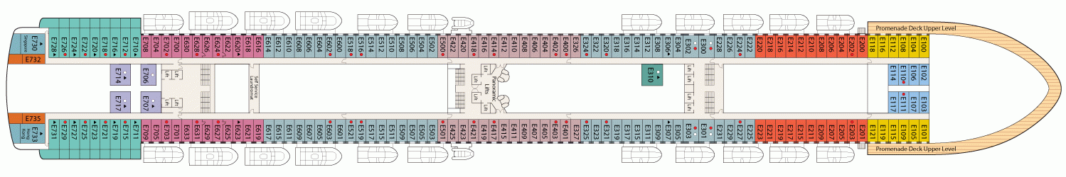 Планы палуб Sapphire Princess: Палуба 8