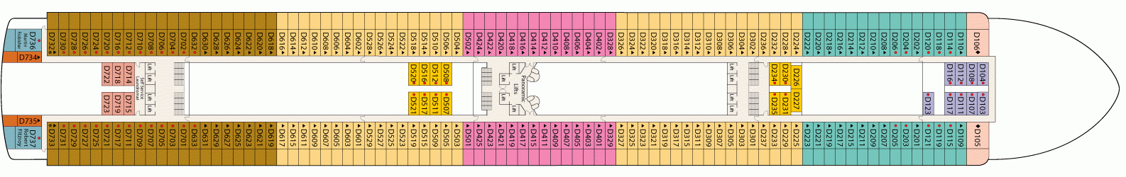 Планы палуб Grand Princess: Палуба 9