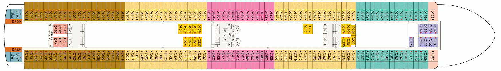 Планы палуб Star Princess: Палуба 9