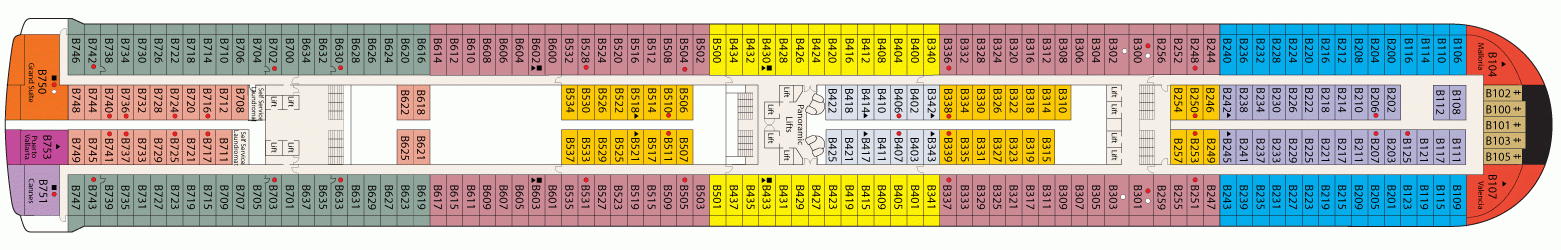 Планы палуб Sapphire Princess: Палуба 11