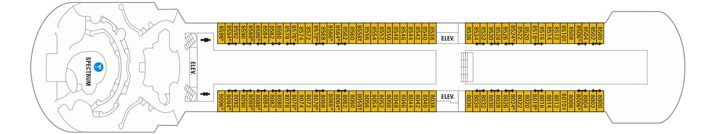 Планы палуб Majesty of the Seas: Палуба 8