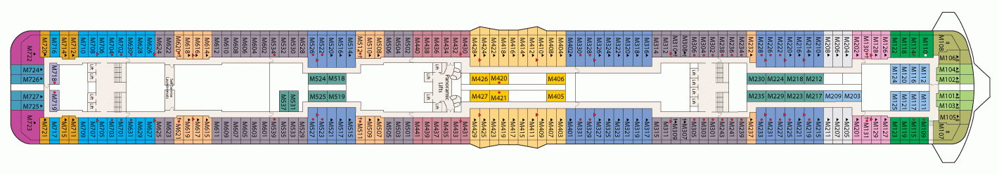 Планы палуб Majestic Princess: Палуба 15